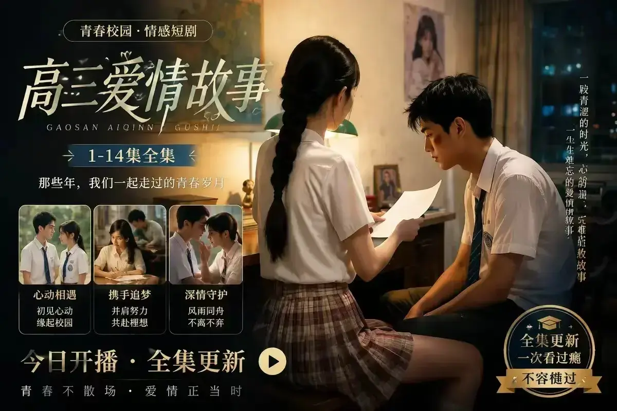 《B中爱情故事》AI校园短剧未删减完整版-误会篇4KHDR高清画质-百度网盘在线秒存-每集都戳心